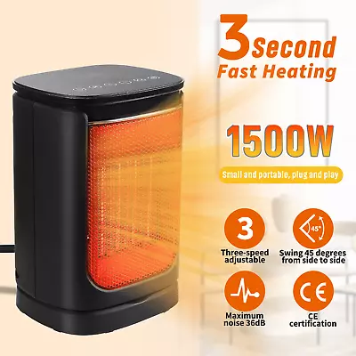 1500W Portable Electric Ceramic Space Heater Fan Room Adjustable Thermostat USA • $16.37