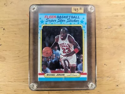 1988-89 Fleer Stickers #7 Michael Jordan Chicago Bulls HOF Closet Find Look • $40