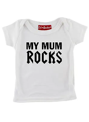 £9.99 • Buy White My Mum Rocks Alternative Baby T Shirt Heavy Metal Baby Gift