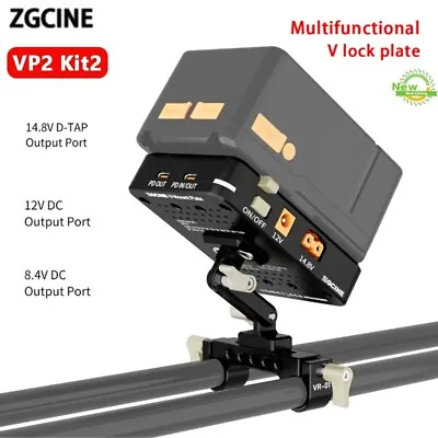 $88 • Buy ZGCINE VP2 Kit2 V-mount Battery Plate PD 15V 15mm Rod Clamp V Lock Plate Adapter