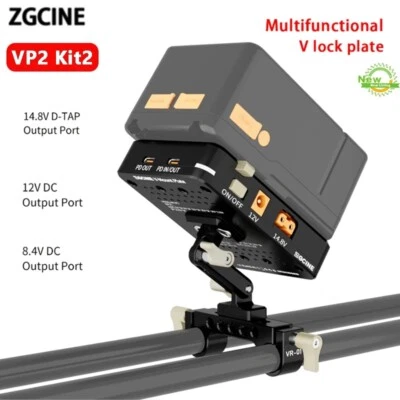 $88 • Buy ZGCINE VP2 Kit2 V-mount Battery Plate PD 15V 15mm Rod Clamp V Lock Plate Adapter