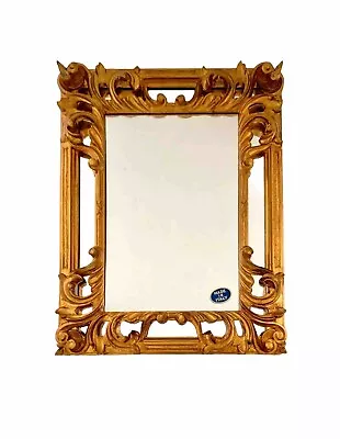 Mirror Gold Leaf Design Frame Rococo Style Italian Vintage Decor • $475