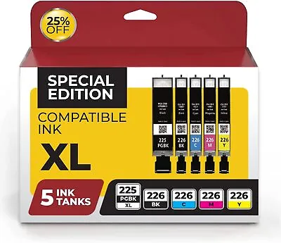 5xPGI-225 CLI-226 Color Ink Cartridges For Canon Pixma MG5320 MX882 MX892 MG5120 • $7.98