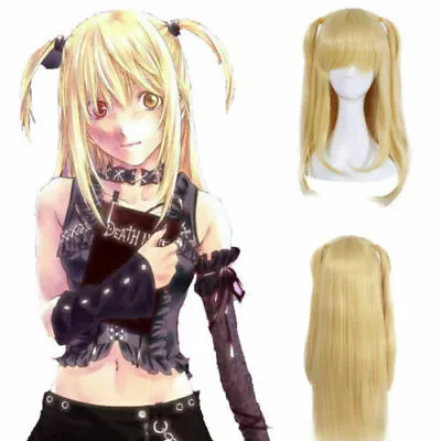 Death Note Misa Amane Blonde Cosplay Wig Long Straight Hair Full Wig • $22.79