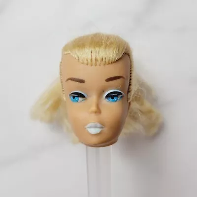 Vintage Blonde Swirl Ponytail White Lips Barbie Doll Head Only • $59.99