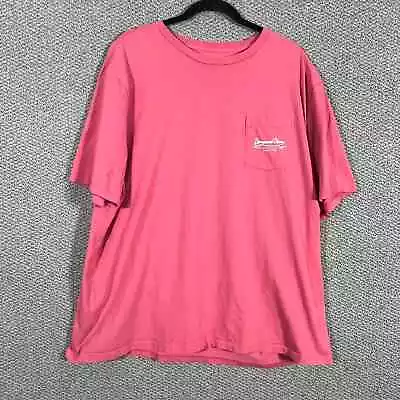 Vineyard Vines T Shirt Mens 2XL Pink Short Sleeve Spell Out Pocket Casual Preppy • $23.64