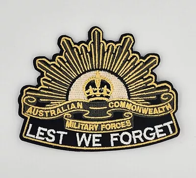 ANZAC LEST WE FORGET Rising Sun Patch Harley Davidson Biker Iron On  Sew  • $10.40