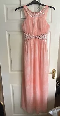 QUIZ CLOTHING Formal Dress Pink Size UK 12 Maxi Waist Embellishment  • £15