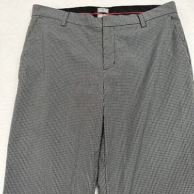 Adidas Men's AdiPURE Plaid Golf Pants Zip Fly Pockets Size 35x32 Black White • $23.75