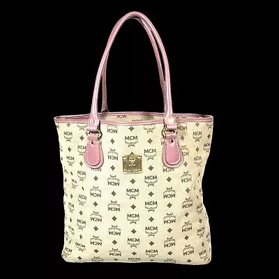 MCM Bag Handbag Tote Bag Canvas Brown Pink Vicetos Authentic • £20.58