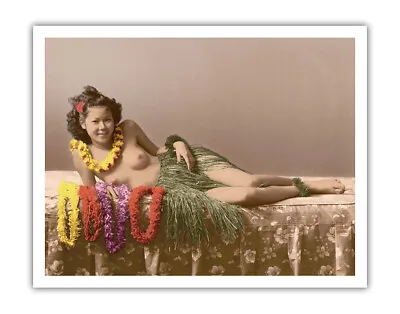 Young Hawaiian Girl - Vintage Hand-Colored Tinted Photo Postcard 1943 • $15.98
