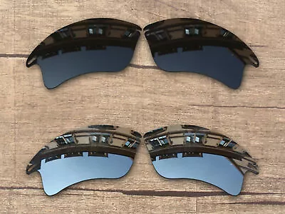 Vonxyz Polarized Lenses For-Oakley Fast Jacket XL OO9156 Black+Silver-Combo Pack • $15.99