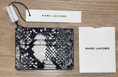 Marc Jacobs Logo Credit Card Holder 5CC Snakeskin Print Leather MSRP $110 NEW • $64.50