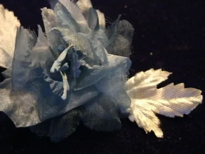 Vintage Millinery Flower G67 Slate Blue Organdy Chiffon • $3.99