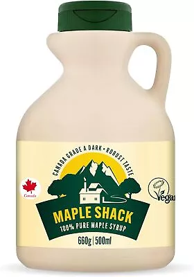 Maple Shack 100% Pure Canadian Maple Syrup 500ml - Grade A Dark Maple Syrup • £7.45