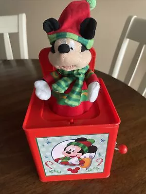 Disney's Mickey Mouse Deck The Halls Jack-In-The-Box By Gemmy Working • $10.99