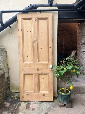 £80 • Buy Reclaimed Victorian Pine Door - 4 Panels Stripped With Beading
