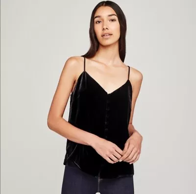 L’AGENCE Black Silk Blend Velvet Jamiliana Camisole Blouse XS • $25