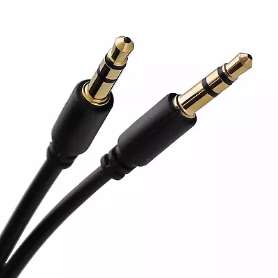 Ultra Slim 3.5mm Jack Cable Thin Phone Car Audio AUX Gold Plated 50cm/1m/2m/3m • £2.87