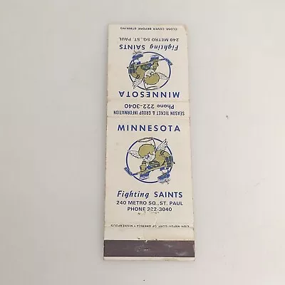 Minnesota Fighting Saints 1973-74 Schedule Matchbook Cover Hockey • $6
