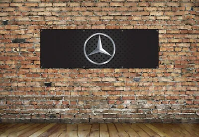 Mercedes Carbon Logo Banner Sign Waterproof Mancave Workshop Trackside • $16.41