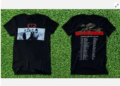 2 Sided 1987 U2 The Joshua Tree Tour Rock Band T Shirt Black • $7.99