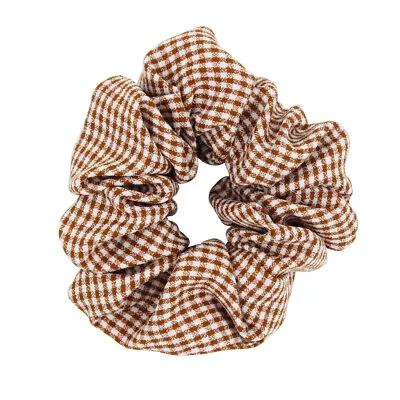 Linen Check Plaid Vintage Hair Scrunchie Ties Women Hair Accessorie Elastic Band • £2.27