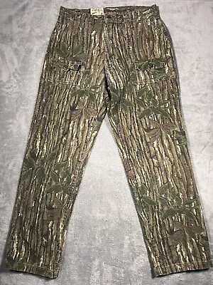 Vintage Cabelas Mens Size 32 Realtree Camouflage Hunting Pants Made In USA • $34