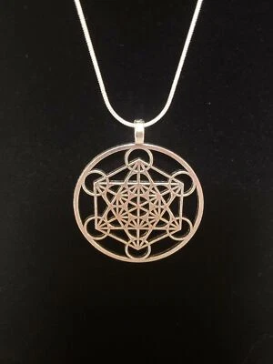 $10.99 • Buy Metatron's Cube  Silver - Sacred Geometry Jewelry- Pendant Or Pendant Necklace