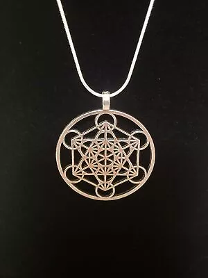 Metatron's Cube  Silver - Sacred Geometry Jewelry- Pendant Or Pendant Necklace • $10.99