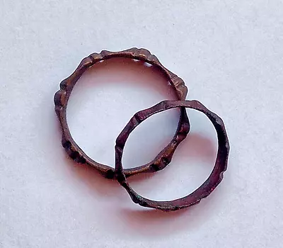 Lot Of Two Medieval Wedding Rings. Bronze Copper. • $60