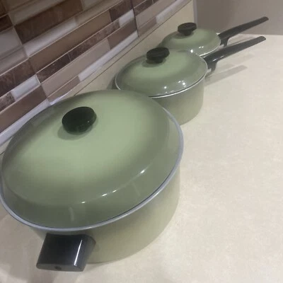 $199.99 • Buy Vintage MCM Avacado Green Club Pot Cookware Cast Aluminum 6 Pc Set USA / New