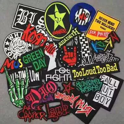 Random Lot Of 50 Rock Band Patches Iron On Music Punk Roll Heavy Metal Sew • $26.41