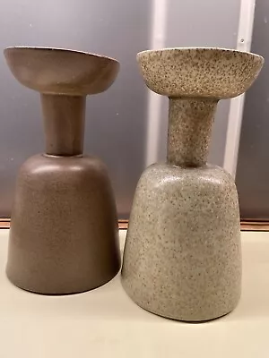 Rare Martz Marshall Studios Table Candle Holders Original Pair Stoneware • $100