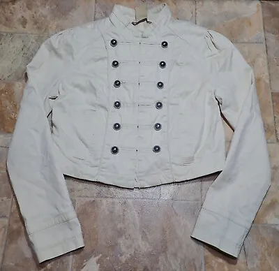 JOUJOU Womens Size S Cream White Jacket Cropped Military Band Style • $15.48