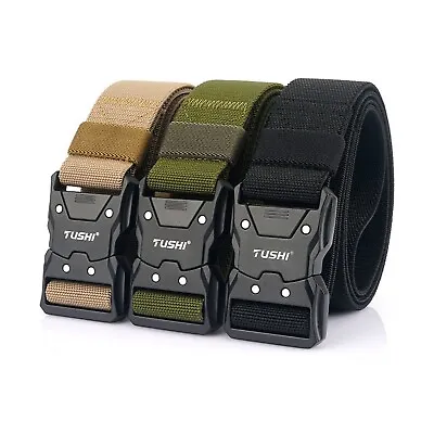 Tactical Belt For Men Outdoor Magnet Buckle Canvas Belt Military Training Belt • $0.99