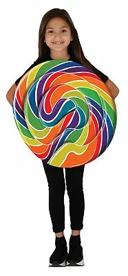 Dress-Up-America Lollipop Costume For Kids- Halloween Rainbow Candyland Tunic • $24.99