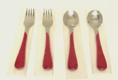 FIESTA SCARLET RED FLATWARE 4-Pc Set Condiment Set New Old Stock: FREE SHIPPING • $49