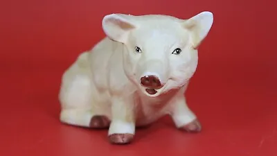 Ceramic Sitting Pig Figurine Primitive Farmhouse Decor Vintage • $14.99