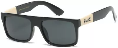 Locs Men's New Flat Top Squared Black Frame Ivory Arms Designer Sunglasses • $7.16