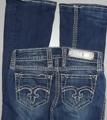 $25 • Buy Rock Revival Alanis Boot   Distressed  Denim  Jeans  26  X 30  R535
