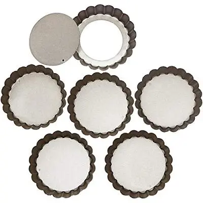 4 Inch Mini Tart Pan Set Of 6 Non-Stick Small Tart Mold Quiche Pans • $24.52