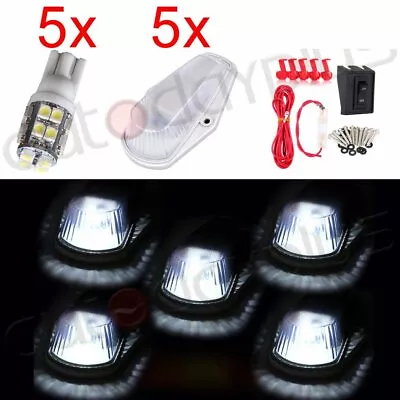 Clear Lens 5pcs White 20smd Led Cab Roof Top Marker Running Lights+wiring Kit • $25.42