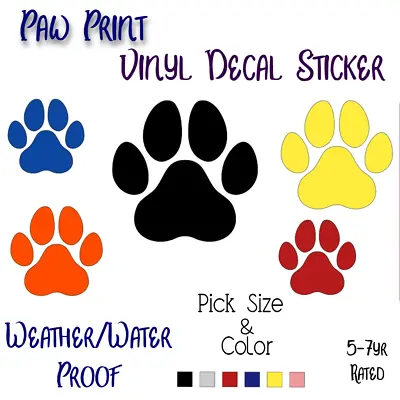 Dog Paw Print Cat Silhoutte Vinyl Decal Car Tumbler Sticker • $2.27