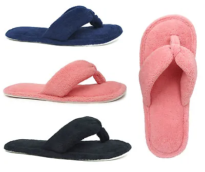 New Ladies' Fashion Terry Spa Thong Flip Flop House Slipper Comfort-- 3024  • $10.99