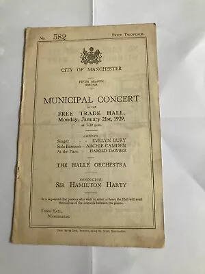 Antique Theatre Programme 1928 Manchester Free Trade Hall • £5.50