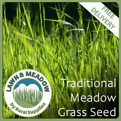 Traditional Meadow Grass Seed. Create A Wild Flower Garden Fast Growing Lawn • £232