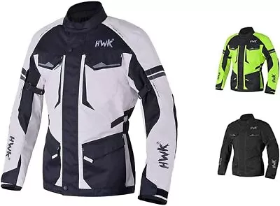 HWK Motorcycle Jacket For Men Adventure W/Cordura Textile Fabric M - Light Grey • $38.99