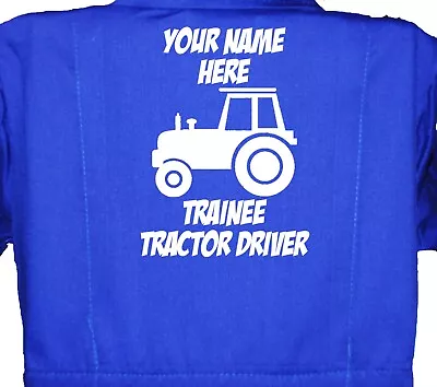 Personalised Trainee Tractor Driver Baby Toddler Children's Kids Overalls Farmer • £22.94