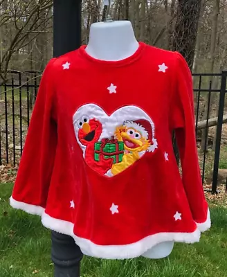 Sesame Street Elmo Zoey Toddler Christmas 3T Shirt Soooo Cute! • $5.88